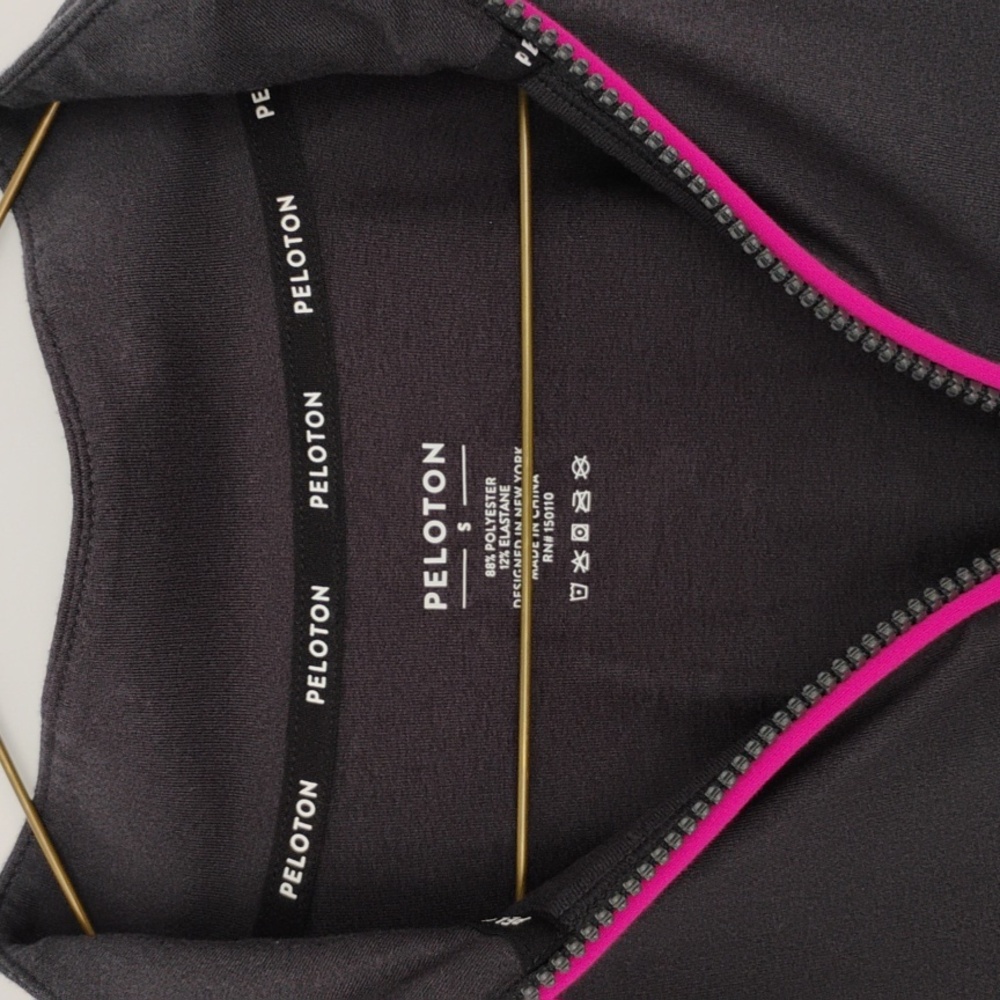 Peloton Athletic Sporty Lightweight Dream Blend Quarter Zip Sweater Black Pink S